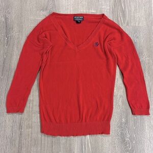 Y2K Polo Jeans Company Ralph Lauren 7/8 sleeve V Neck Sweater